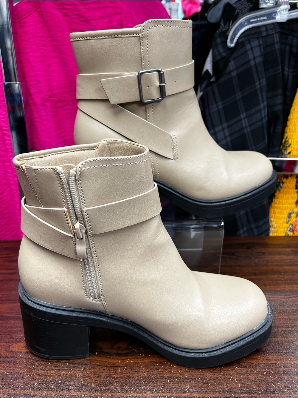 Torrid Faux Leather Buckle Ankle Booties - Size 8.5WW